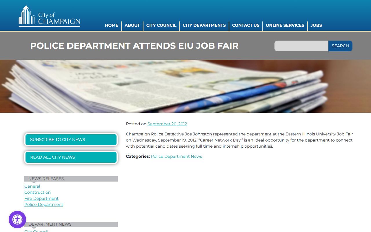 Champaign Illinois Police Department website